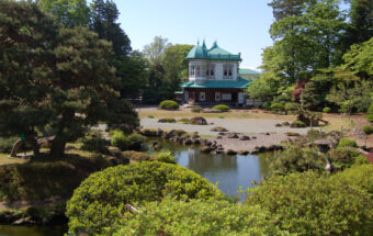 青森県平川市にある明治時代の「三大名園」の一つ「盛美園（せいびえん）」